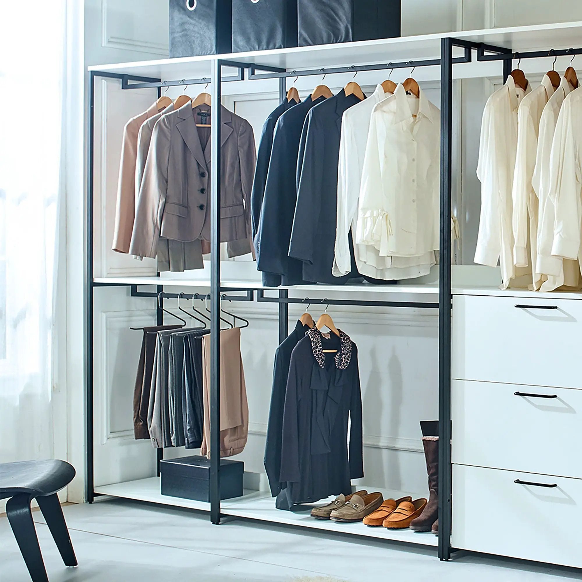 Fiona - Walk-In Closet System, Freestanding - White by HouseOfZazla