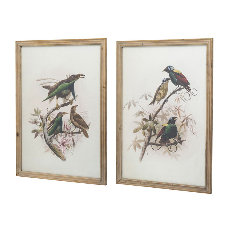 Bird Framed Print Set with Light Wood Frame - Multicolor, photo 5 of 13