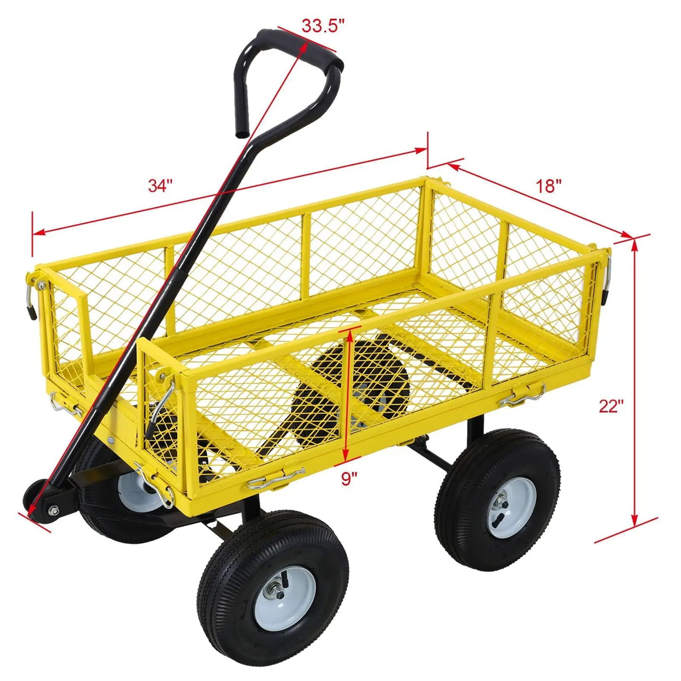 Heavy Duty Steel Garden Cart With Mesh Sides by HouseOfZazla