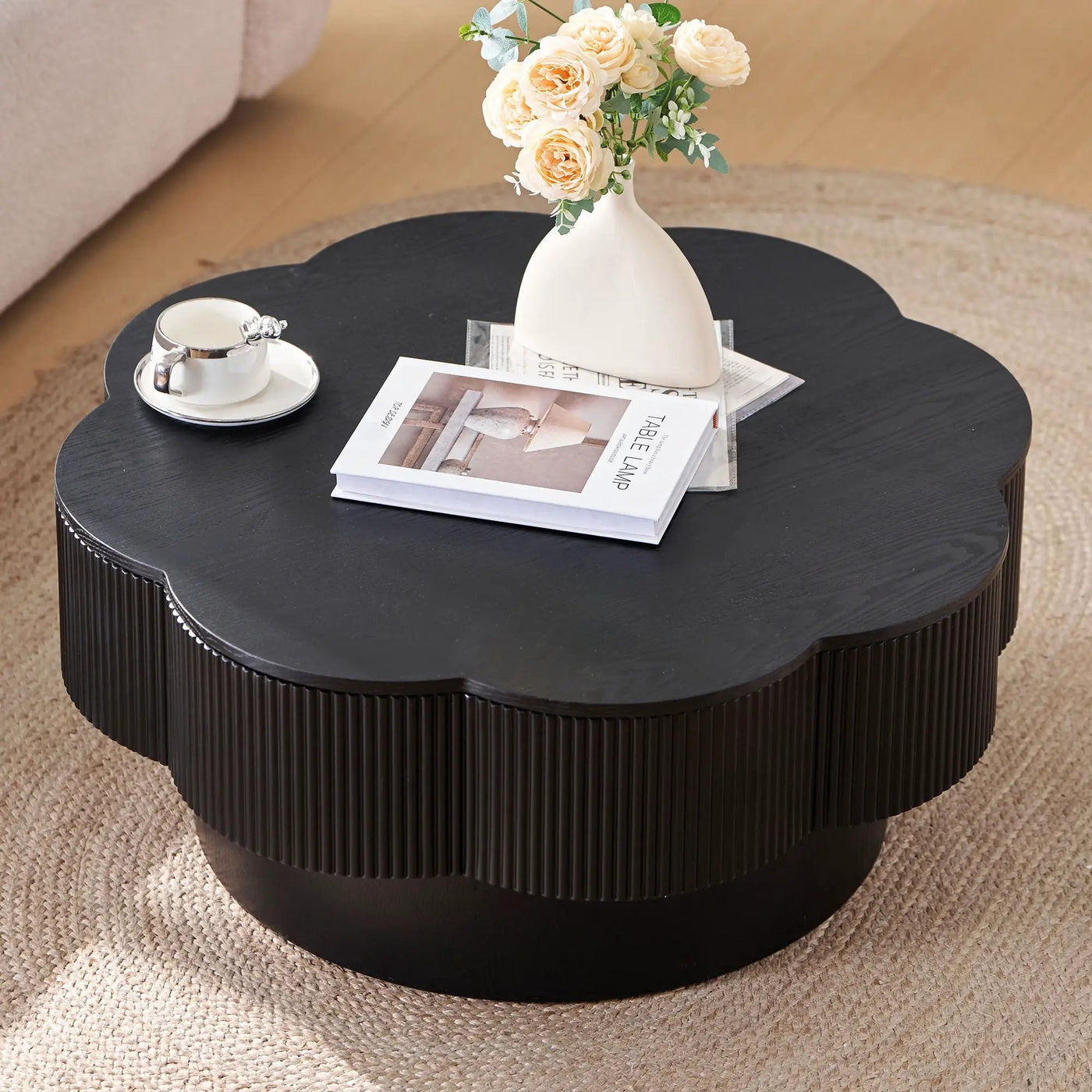 Modern Plum Blossom Shaped Coffee Table With Storage by Unique Piece Furniture