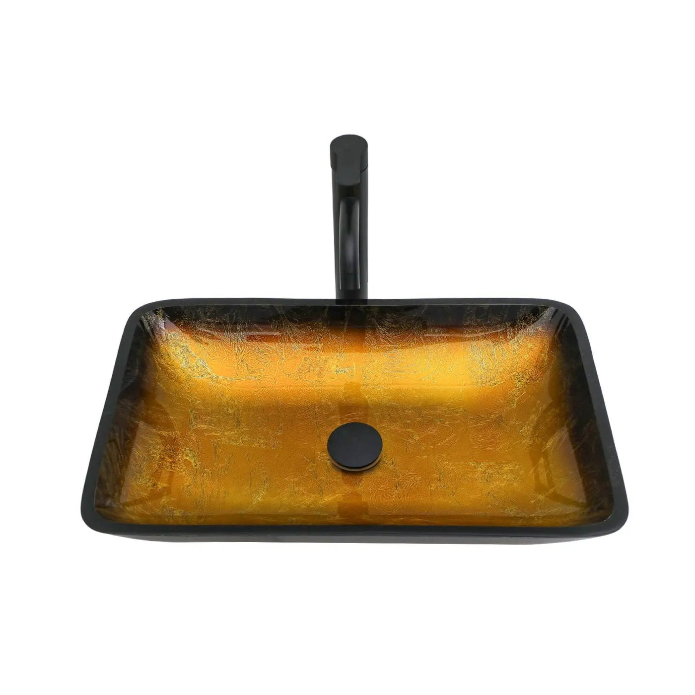 Gradient Tempered Glass Vessel Sink With Pop-Up Drain by HouseOfZazla