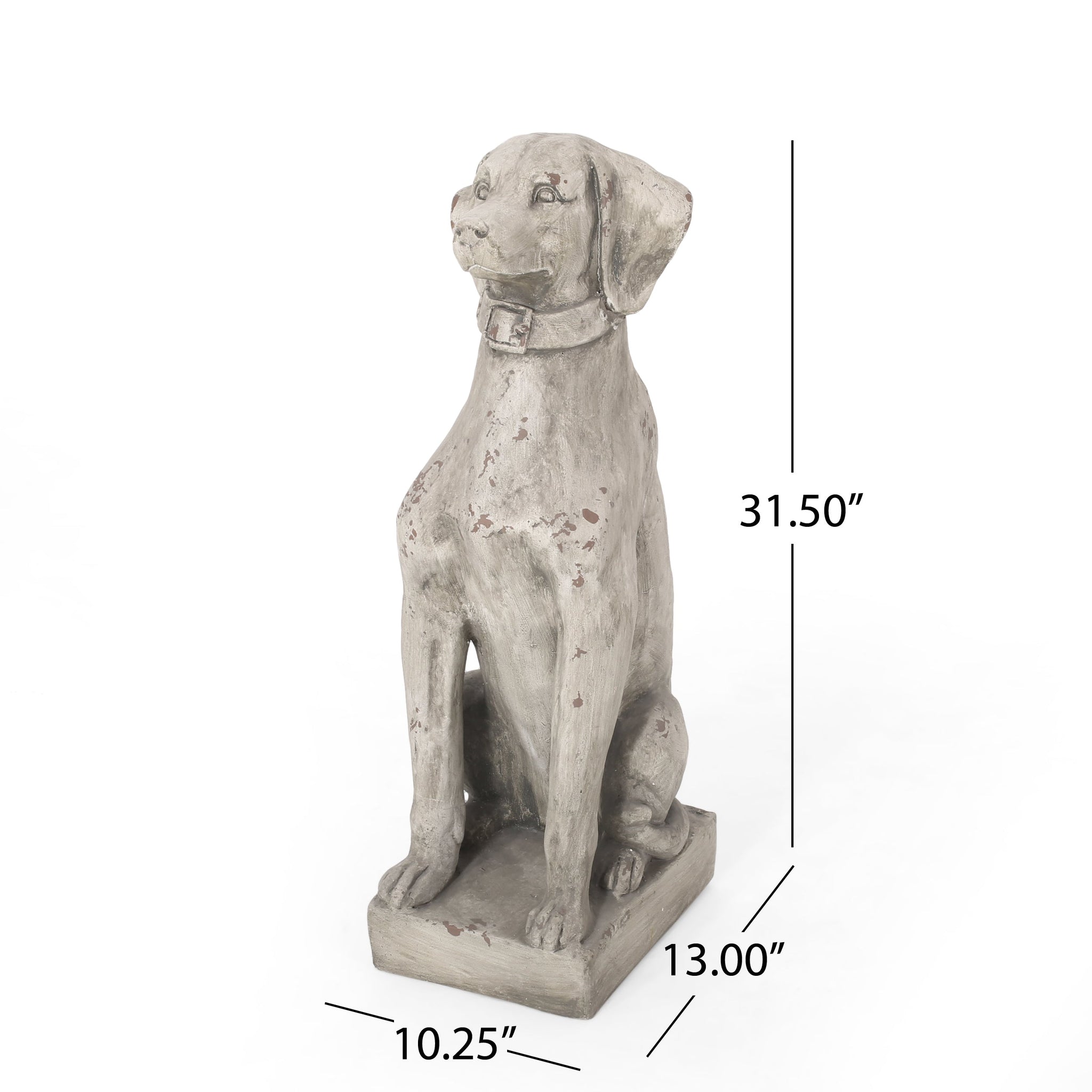 MGO Outdoor Dog Statue, Antique White by HouseOfZazla