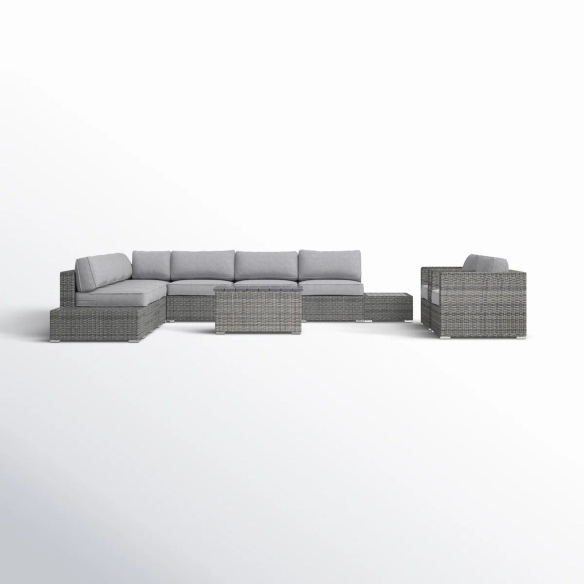 Wicker Sectional Seating Group With Cushions, photo 2 of 28