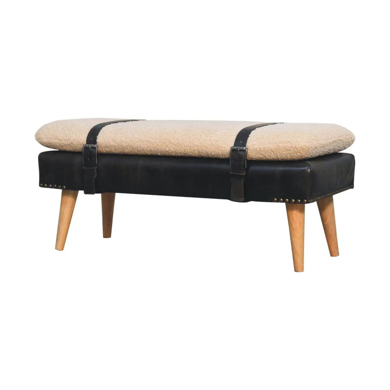 Bouclé Buffalo Hide Bench by HouseOfZazla