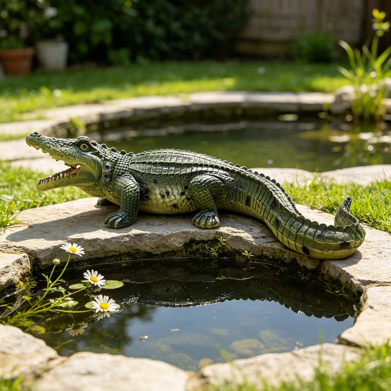 23" Simulated Crocodile Garden Statue by HouseOfZazla