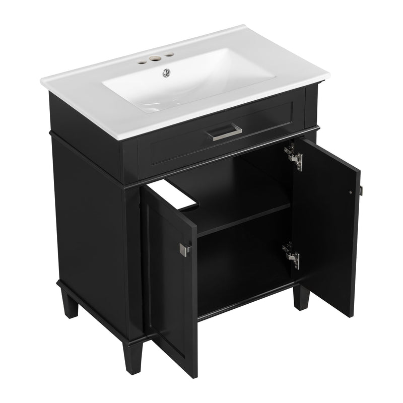 Bathroom Vanity With Ceramic Basin, Soft Close Door And Adjustable Shelves by HouseOfZazla