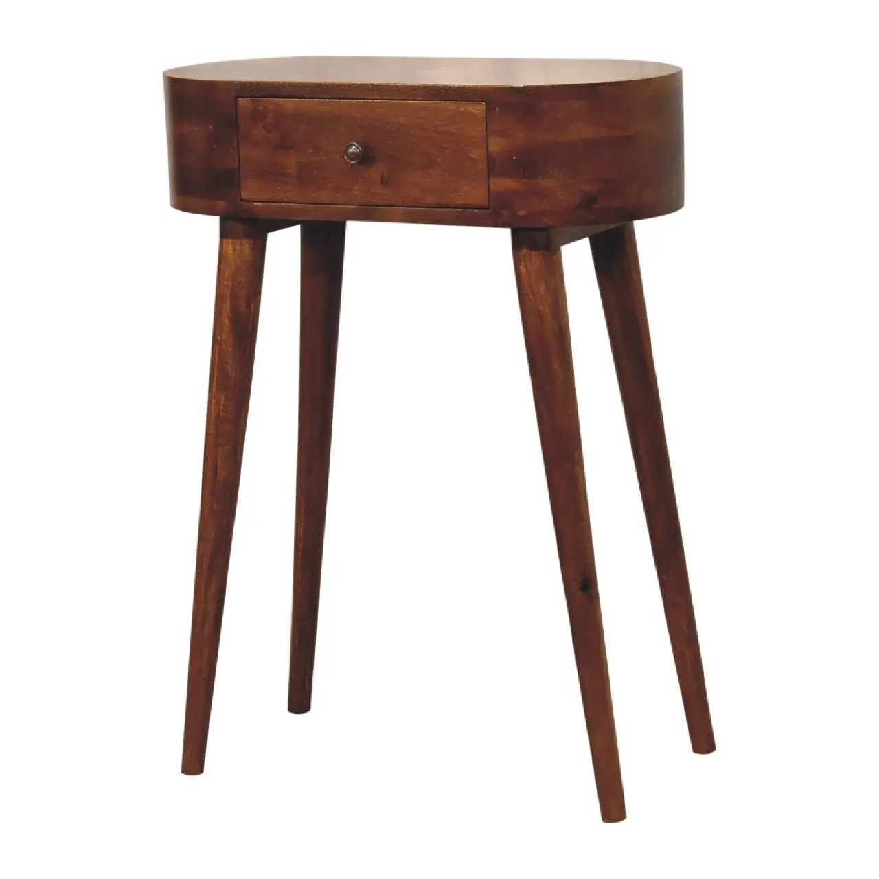 Solid Wood Mini Albion Chestnut Console, 1-Drawer, Nordic Legs by HouseOfZazla