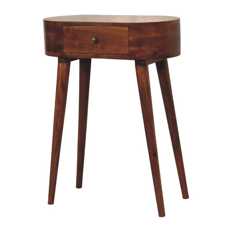 Solid Wood Mini Albion Chestnut Console, 1-Drawer, Nordic Legs by HouseOfZazla