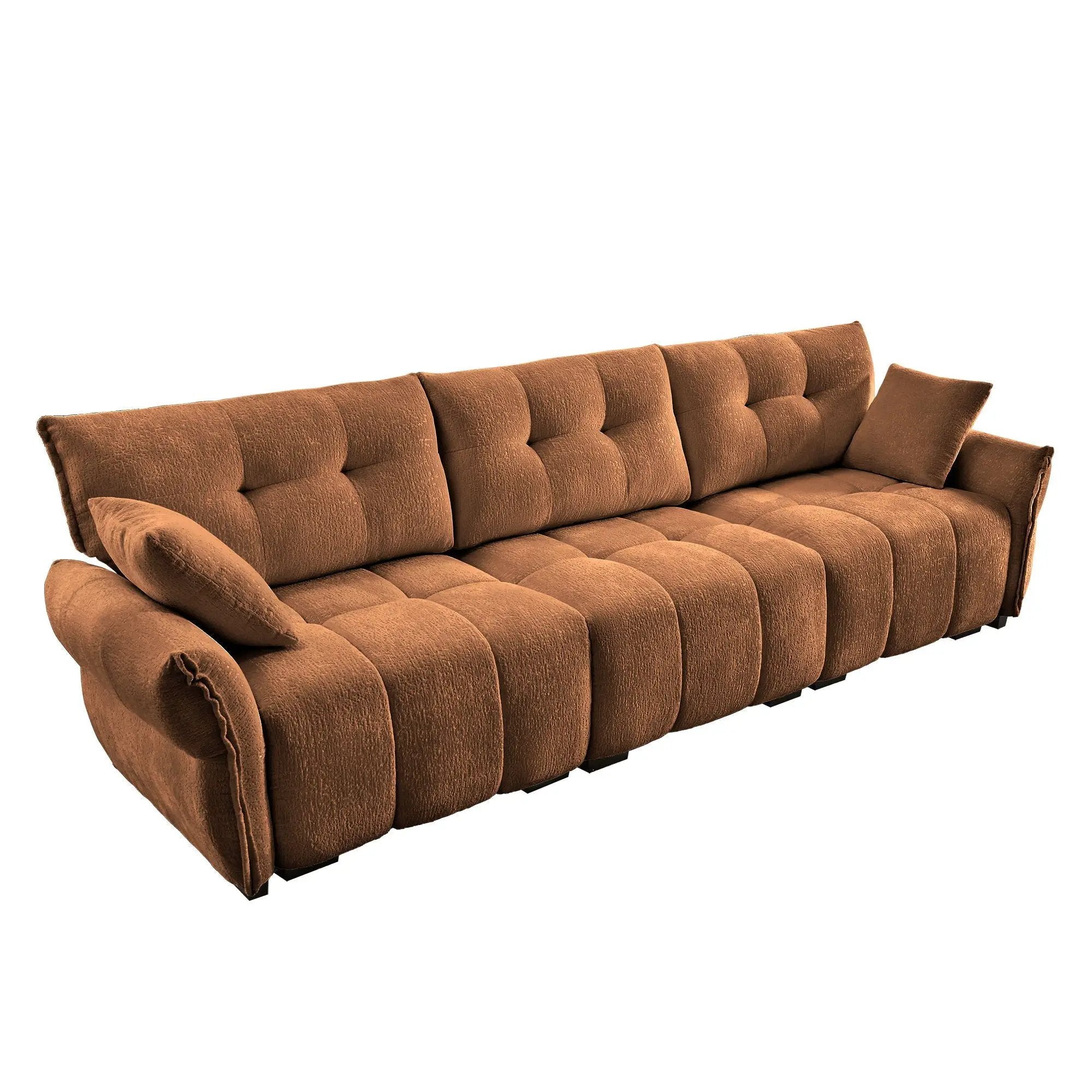 Modern Sofa & Pillows, Textured Cover, High Rebound Cushions by HouseOfZazla