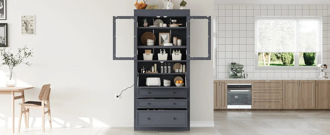TOPMAX 36 x 16.5 x 78 Inch Freestanding Kitchen Pantry Storage Cabinet by HouseOfZazla