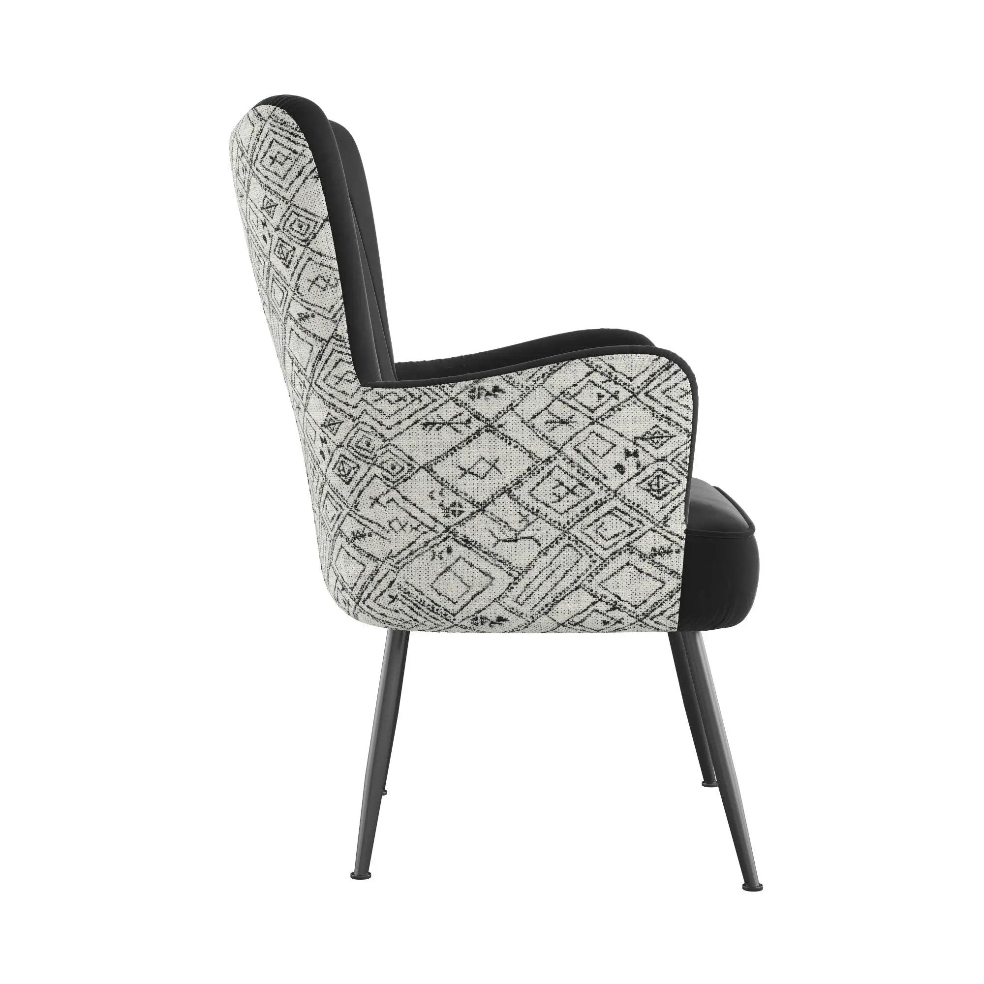 Accent Chair With Unique Print Fabric by HouseOfZazla