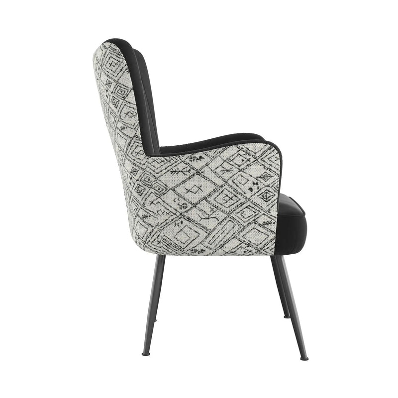 Accent Chair With Unique Print Fabric by HouseOfZazla