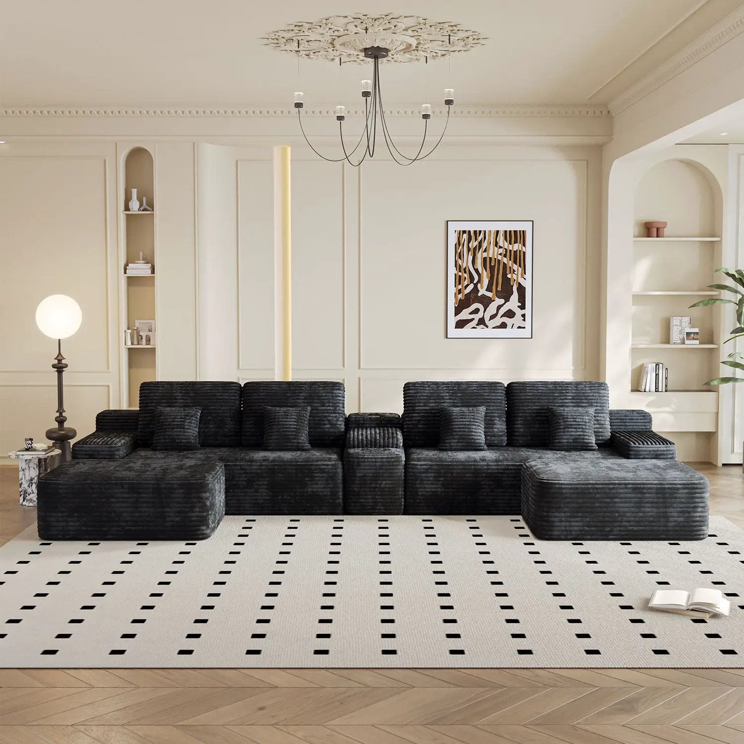 150'' Width 5-Piece Sectional Sofa with 2 Ottomans by HouseOfZazla