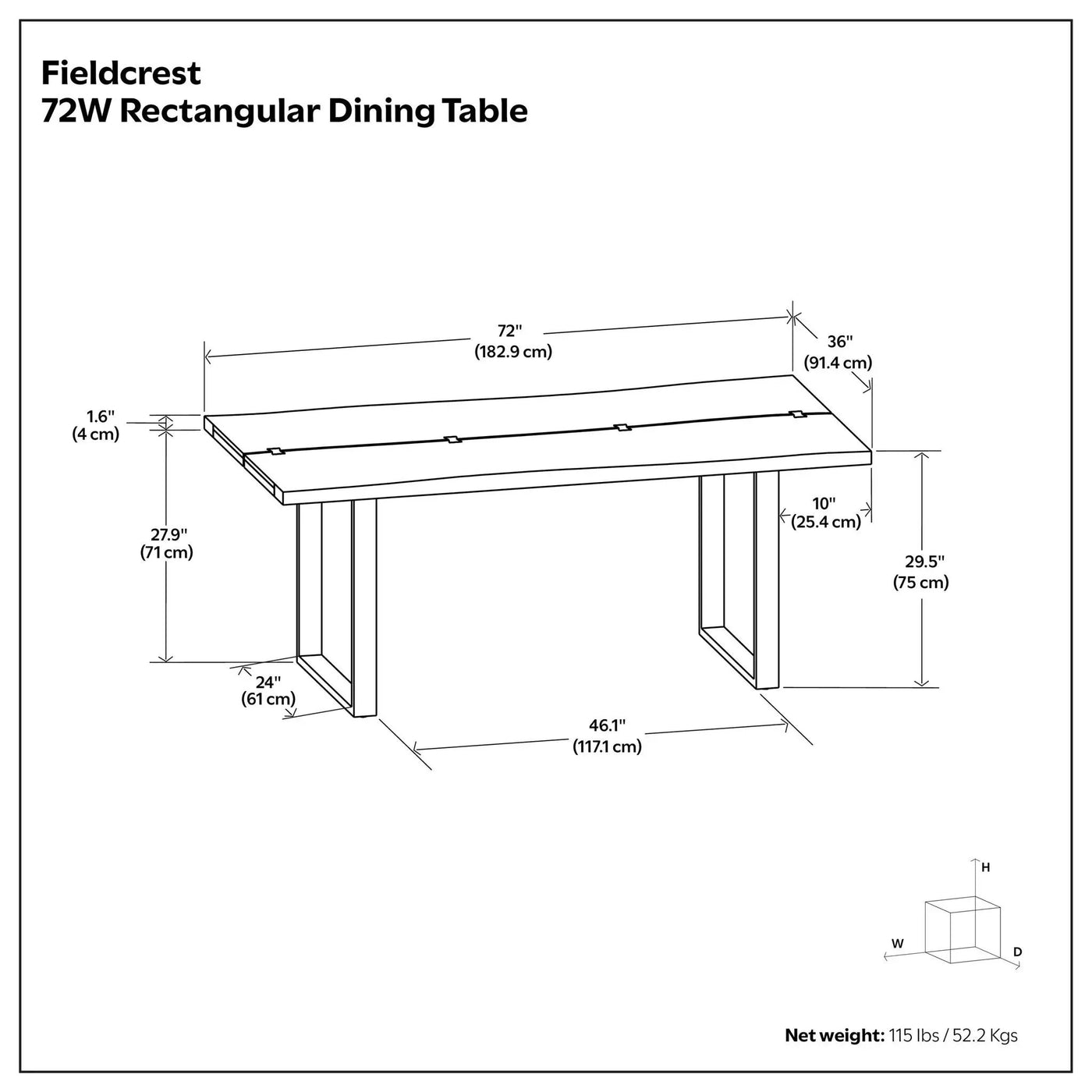Fieldcrest - Handcrafted Dining Table by HouseOfZazla