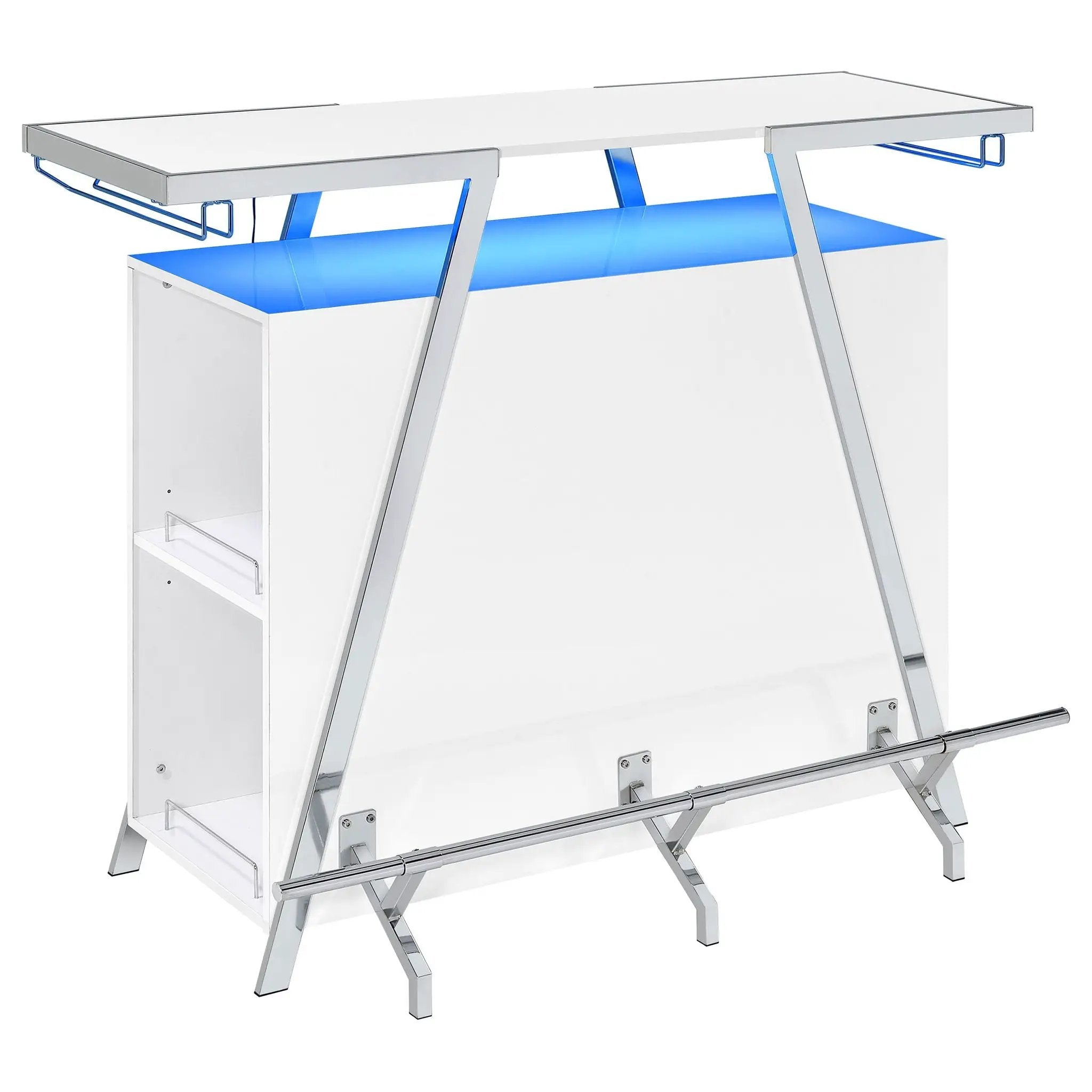Araceli Freestanding LED Home Bar Cabinet White High Gloss by Unique Piece Furniture