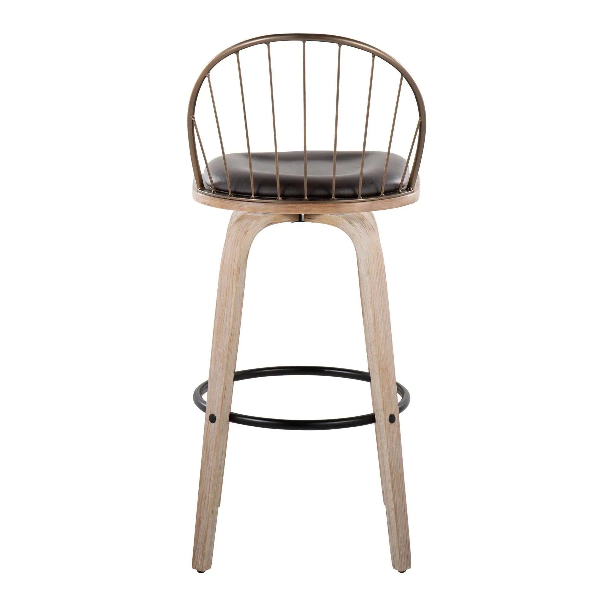 Riley - Industrial / Urban Fixed Height Barstool With Swivel With Removable Cushion (Set of 2) by Unique Piece Furniture
