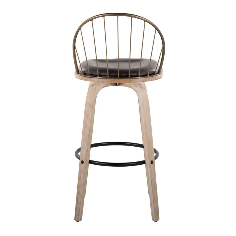 Riley - Industrial / Urban Fixed Height Barstool With Swivel With Removable Cushion (Set of 2) by Unique Piece Furniture