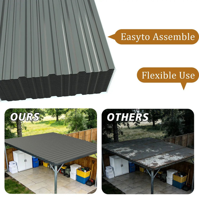 20 Pcs 42.52''X18.9'' Corrugated Metal Roofing Panels by HouseOfZazla