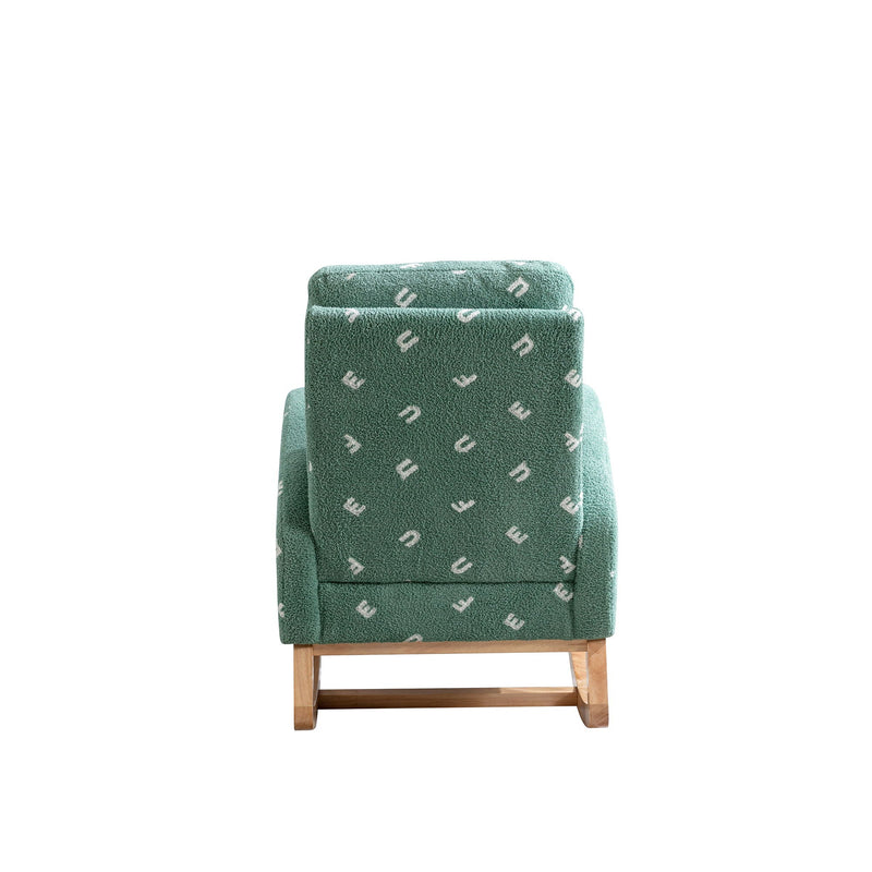Modern Accent Rocker Armchair With Side Pocket, Upholstered High Back by HouseOfZazla