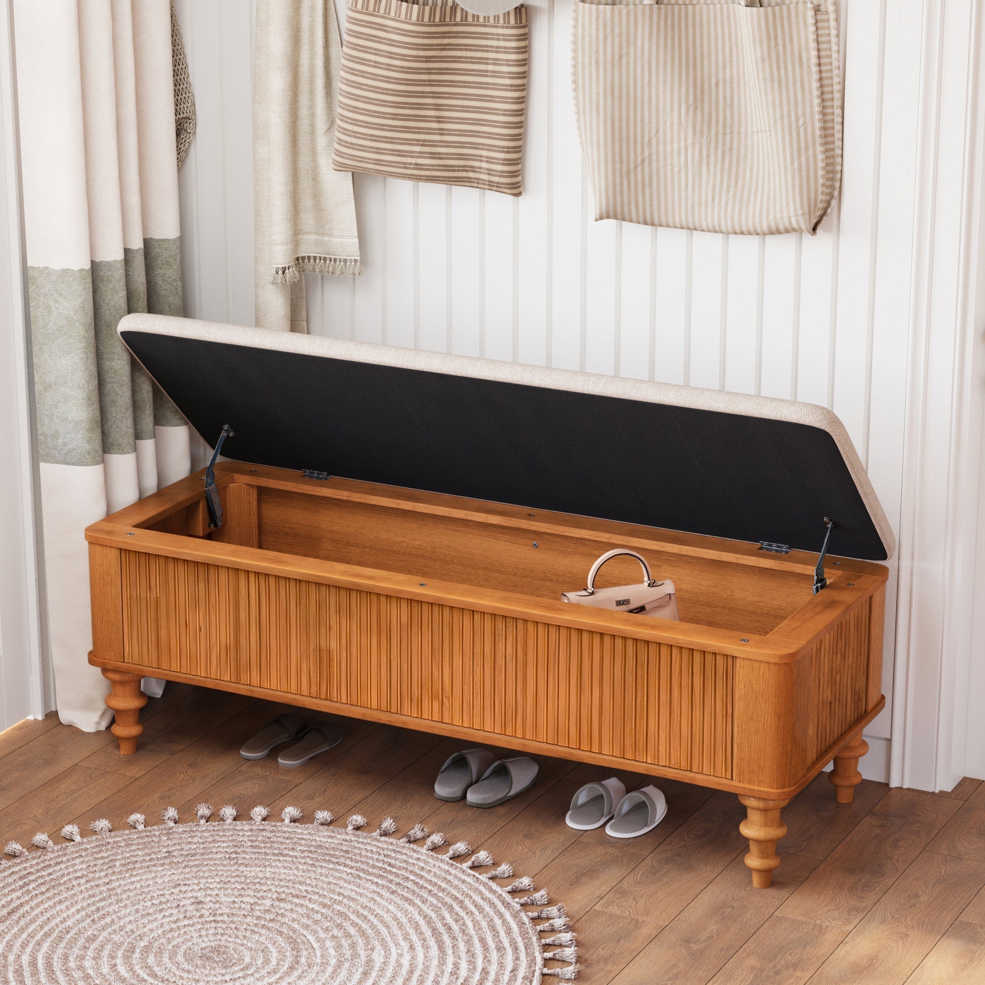 50.8-Inch Multi-Functional Storage Ottoman Bench by HouseOfZazla