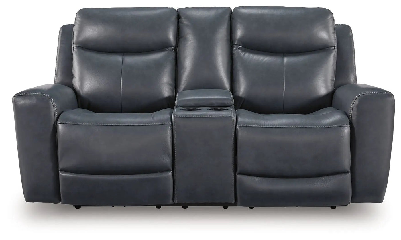 Bexhurst - Power Reclining Loveseat With Console / Adjustable Headrest by Unique Piece Furniture