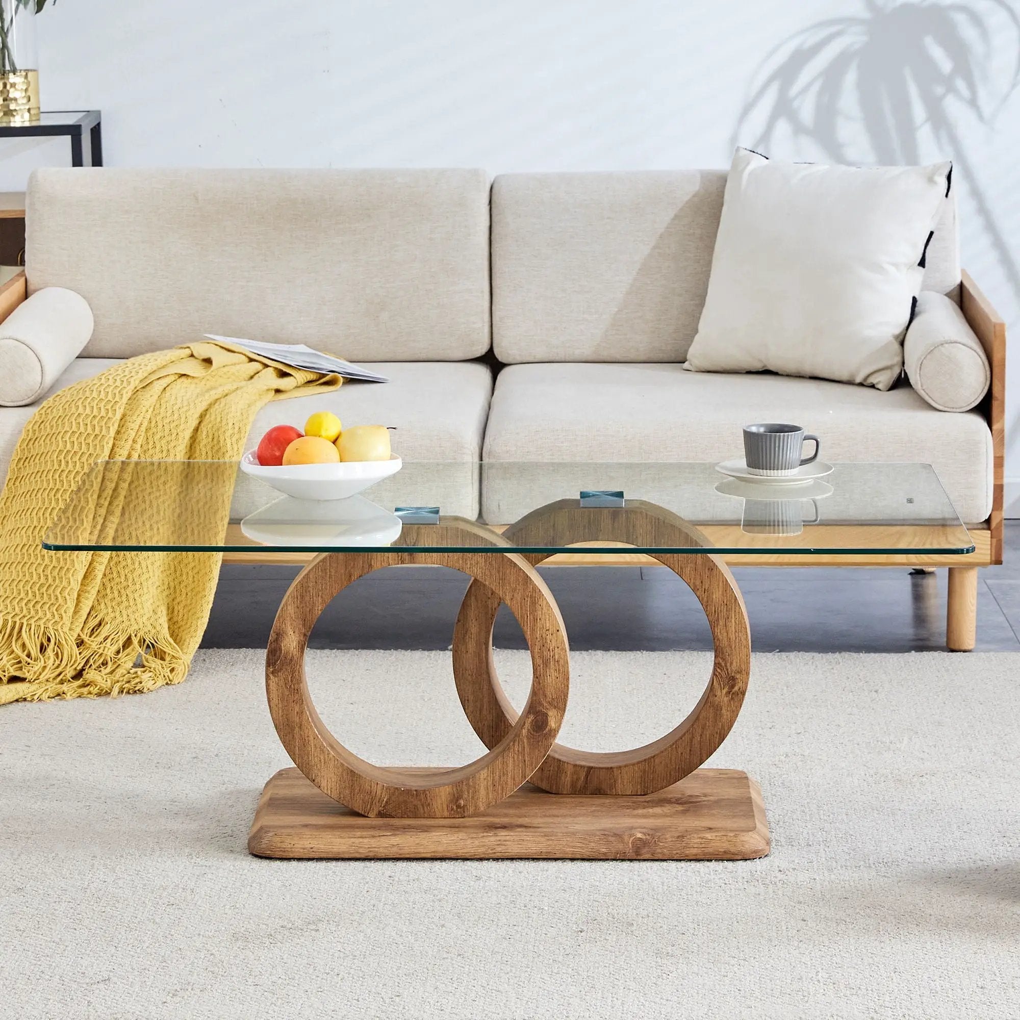 Contemporary Style Glass Top Coffee Table by Unique Piece Furniture