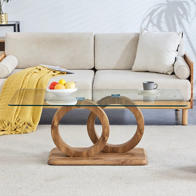 Contemporary Style Glass Top Coffee Table