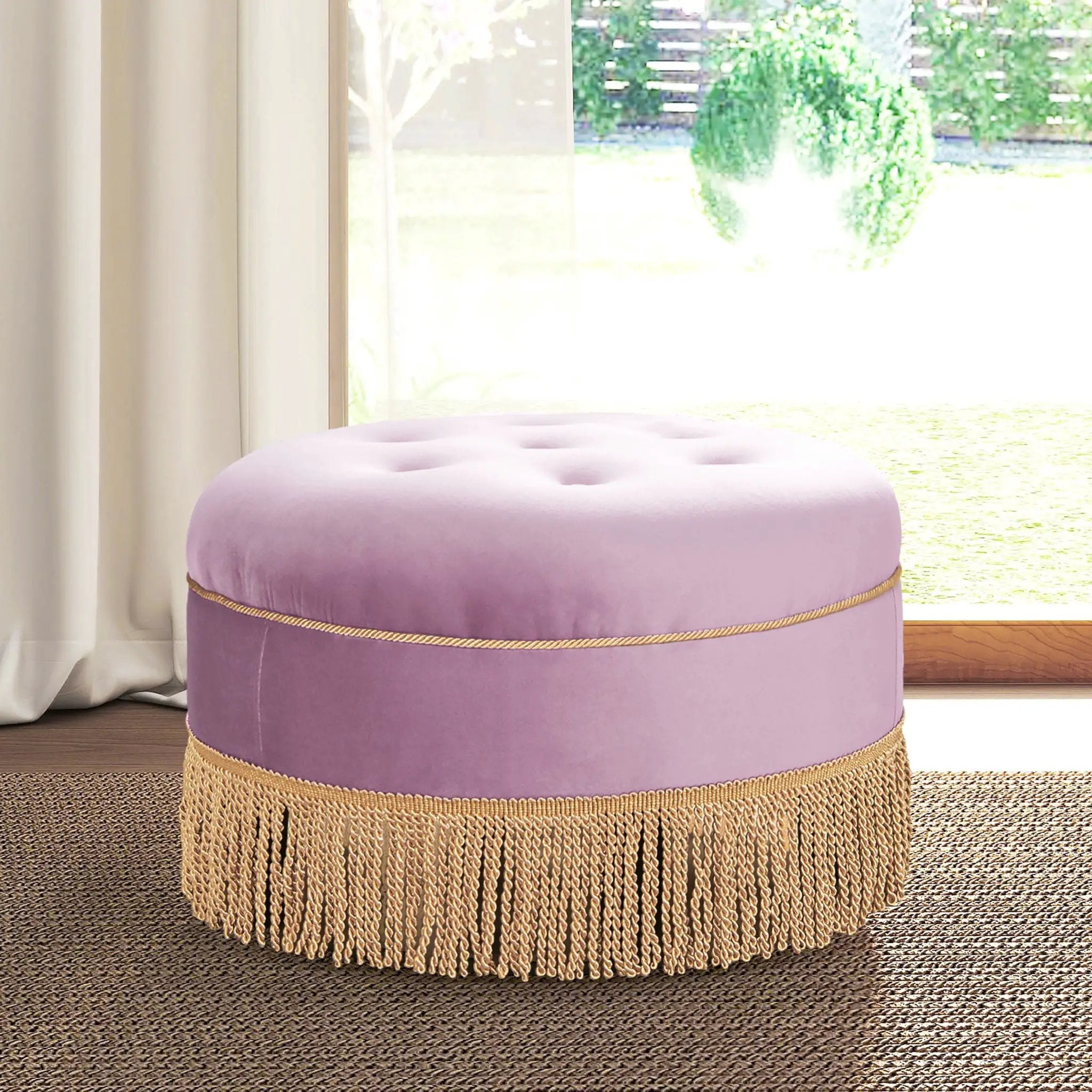 Yolanda - Round Upholstered Accent Ottoman by Unique Piece Furniture