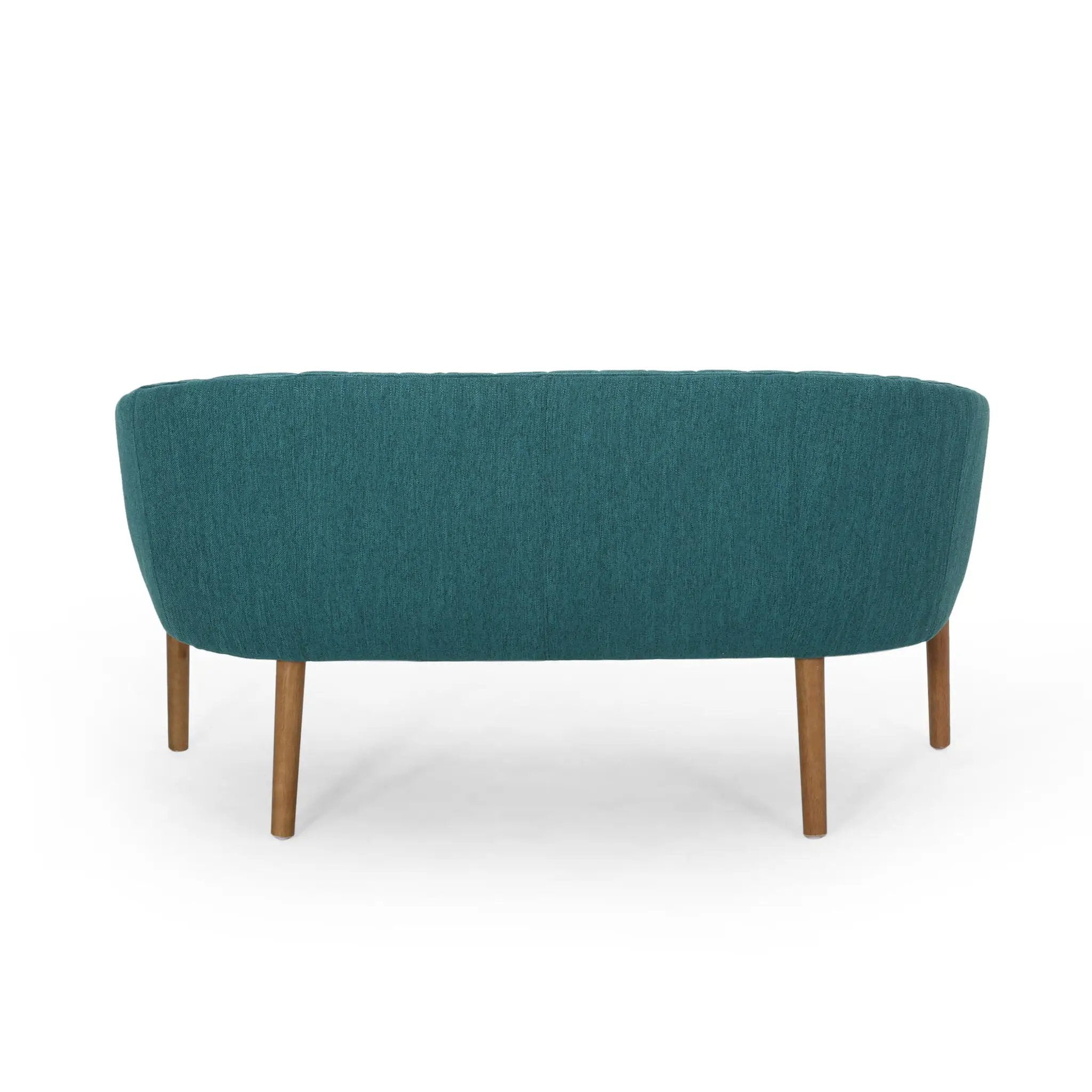 Mid Century Modern Loveseat With Channel Stitched Backrest by HouseOfZazla