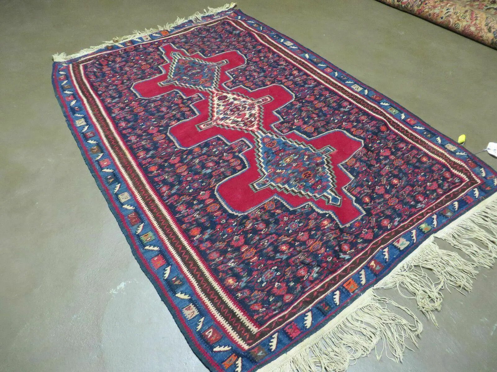4' X 5' Antique Handmade Turkish Wool Kilim Flat weave Rug Blanket Tribal by Jewel Rugs