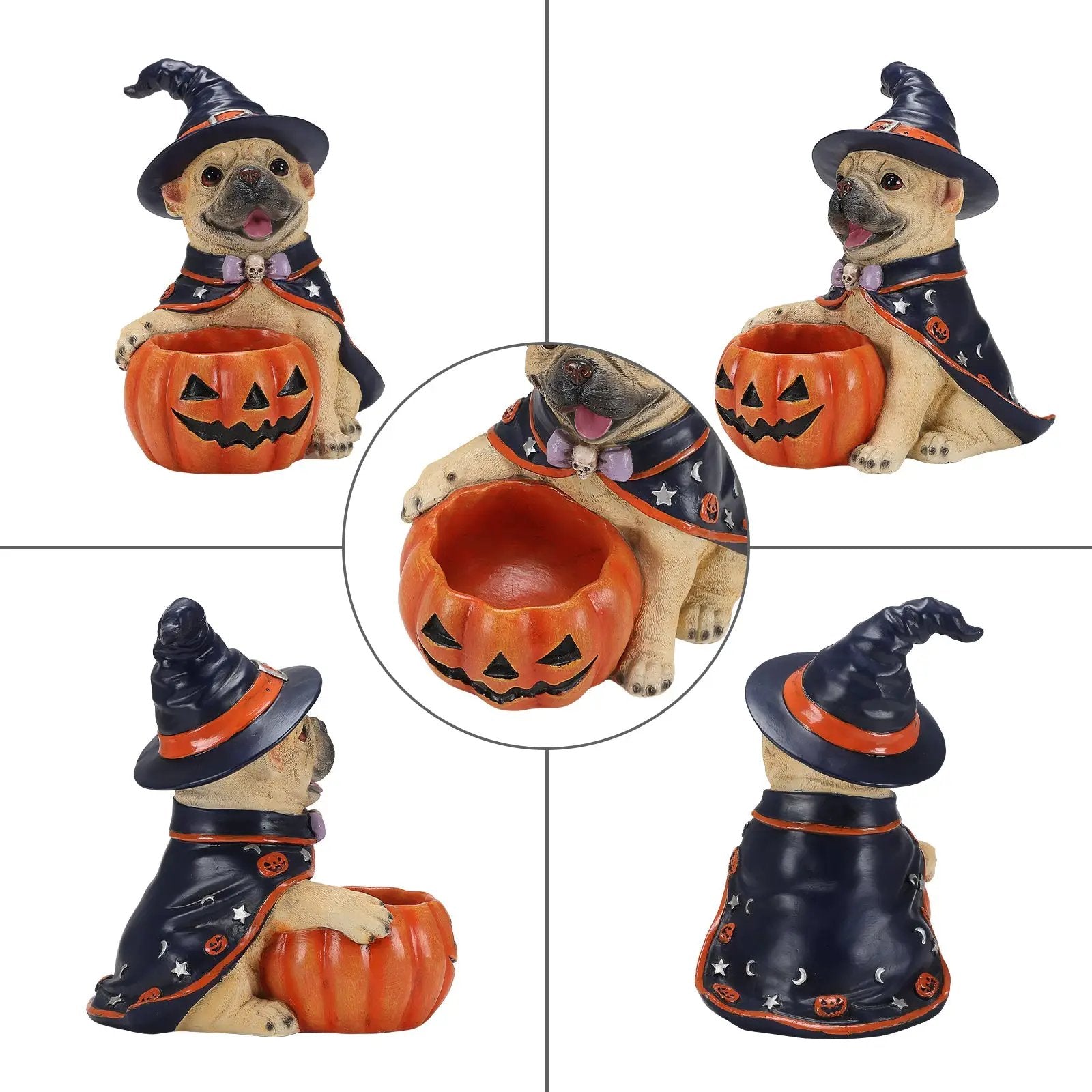 Halloween French Bulldog Witch Puppy Figurine by HouseOfZazla