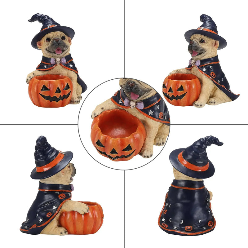 Halloween French Bulldog Witch Puppy Figurine by HouseOfZazla
