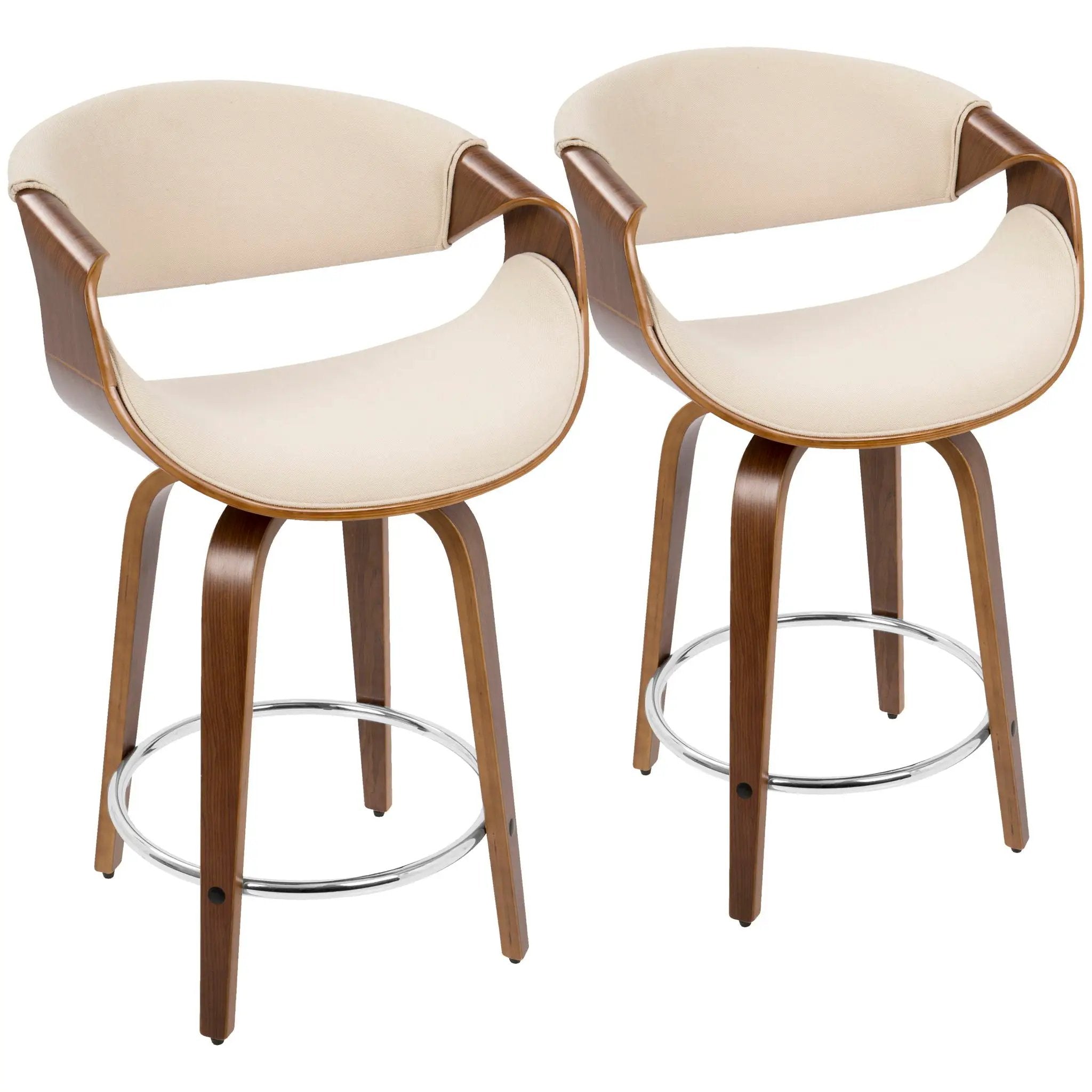 Curvini Mid - Century Modern Fixed Height Counter Stool With Swivel (Set of 2) by HouseOfZazla