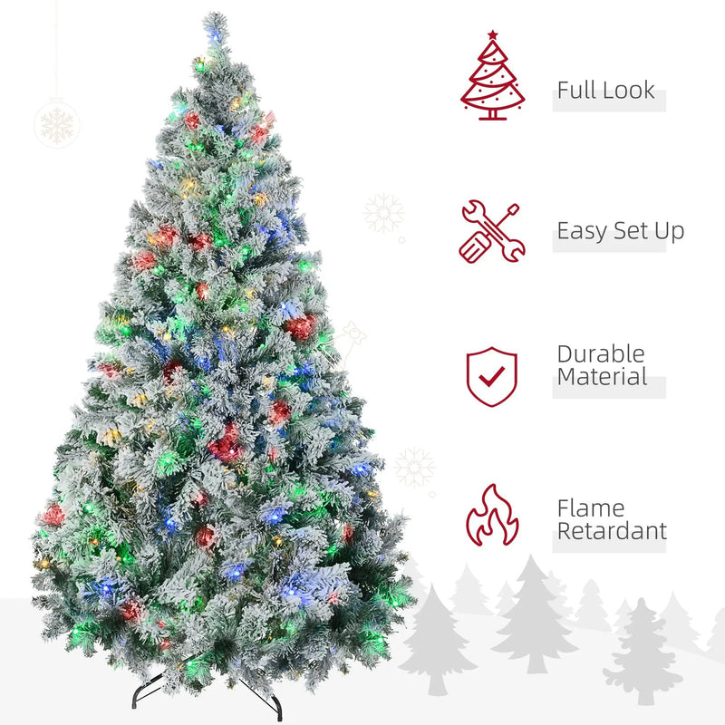 HOMCOM 7.5ft Tall Prelit Artificial Christmas Tree by HouseOfZazla