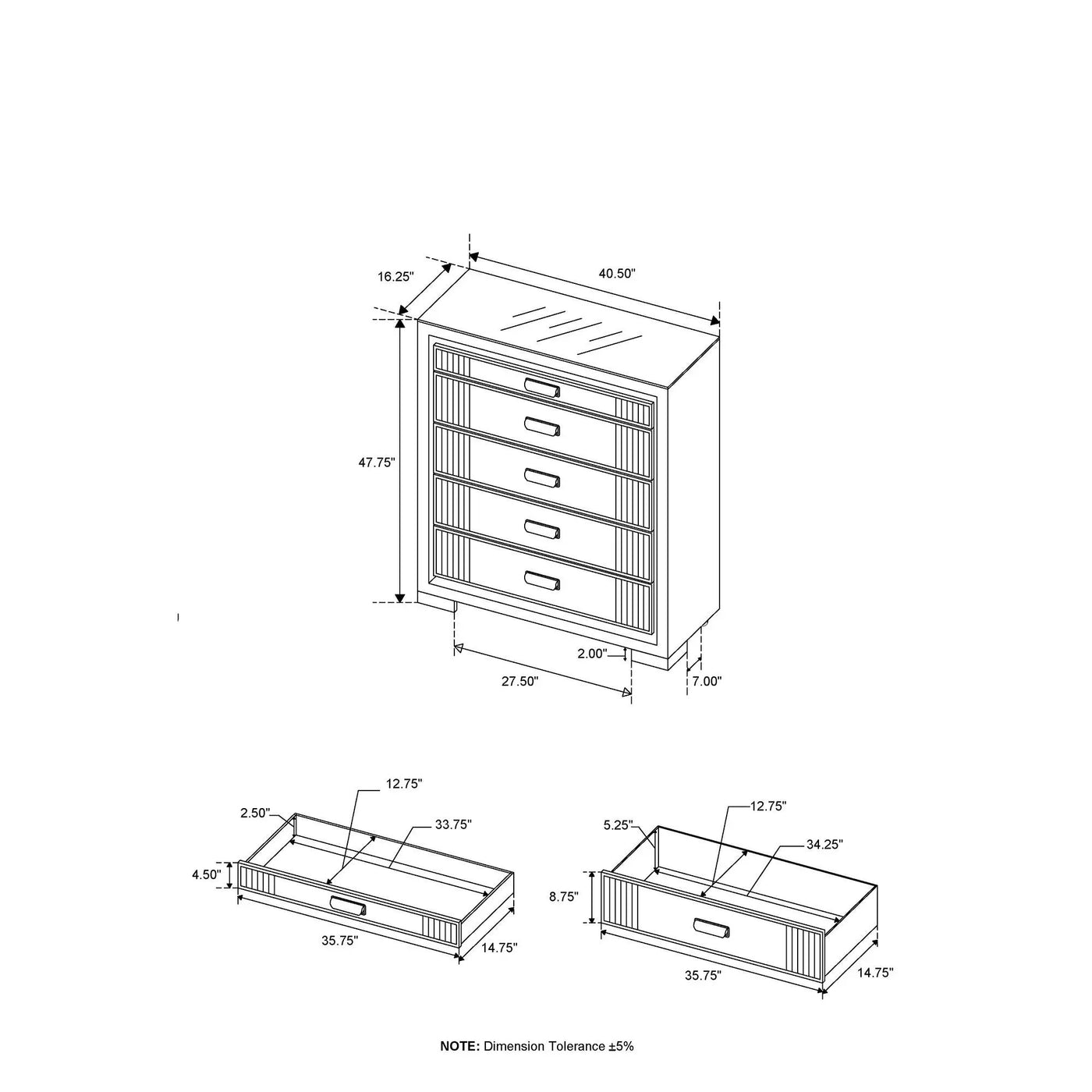 Isaiah - 5 Piece Bedroom Set With TV Lift-LED, Speakers And Fireplace by HouseOfZazla