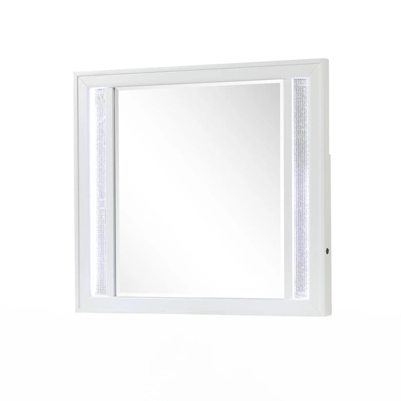 Abigale - Mirror For Dresser Top Made With LED (Includes Only Mirror) - White by HouseOfZazla