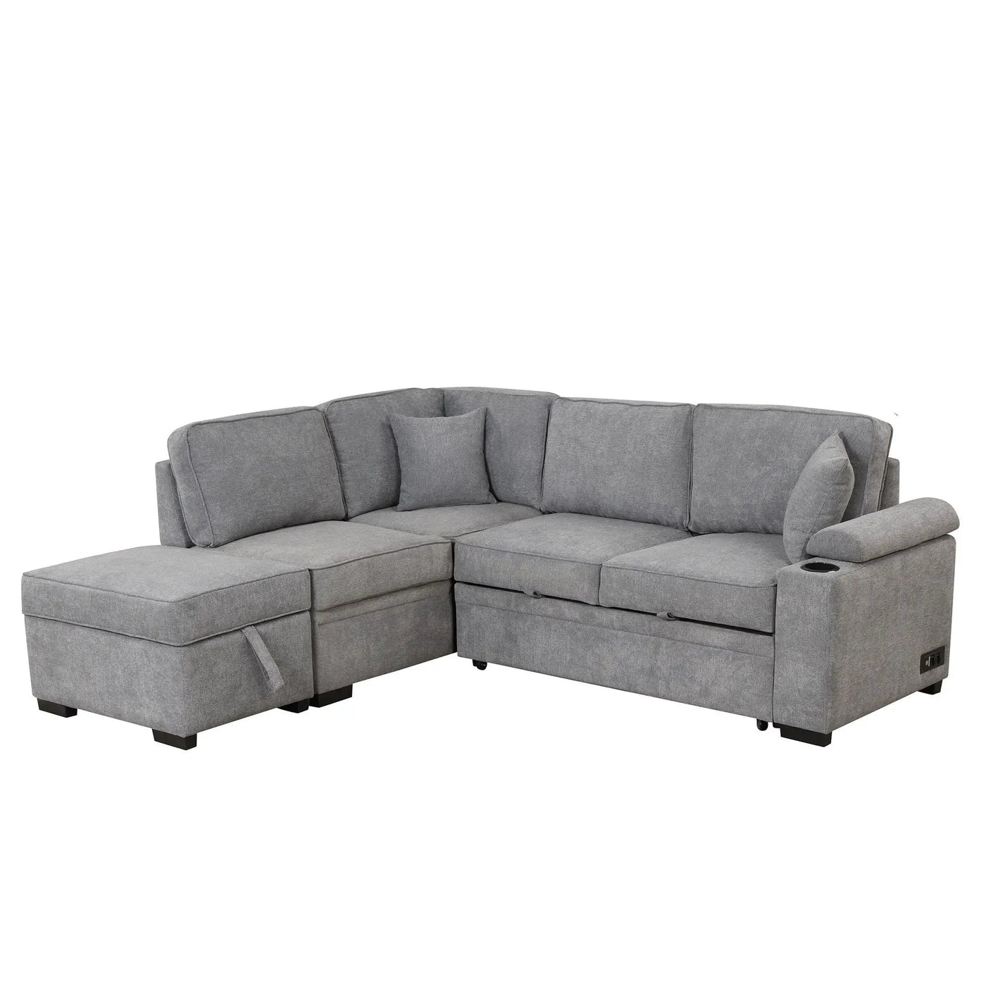 Sleeper Sofa Bed, 2 In 1 Pull Out Sofa Bed L Shape Couch With Storage Ottoman For Living Room, Bedroom Couch And Small Apartment by HouseOfZazla