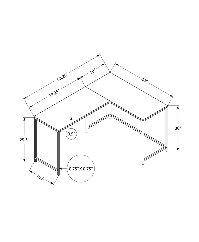 L-Shaped Corner Computer Desk with Contemporary Marble Look by HouseOfZazla