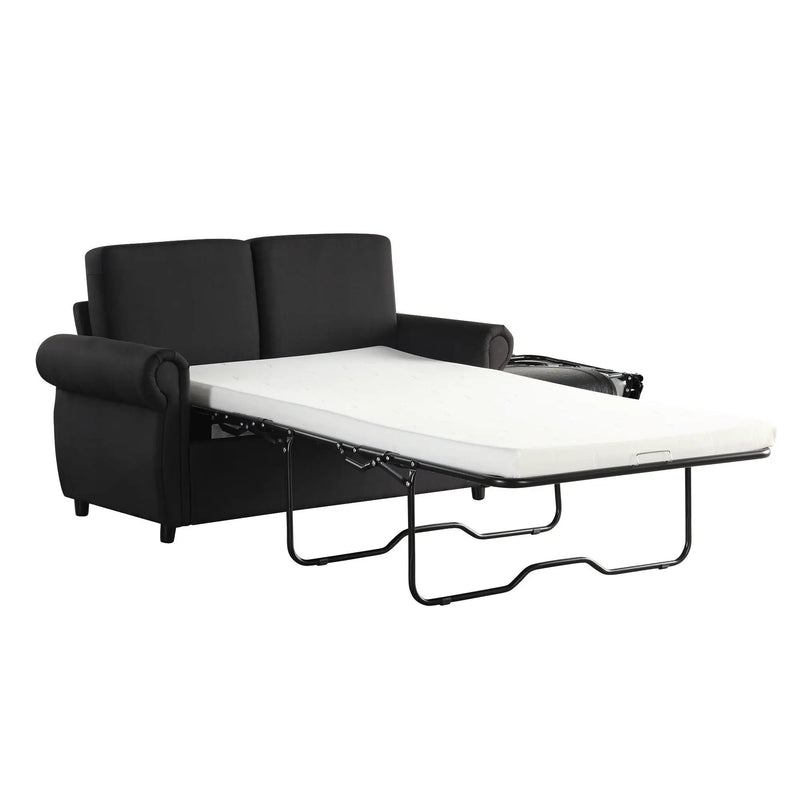Pull Out Sofa Bed Loveseat Sleeper With Twin Size Memory Mattress With Two USB Ports For Living Room Spaces by HouseOfZazla