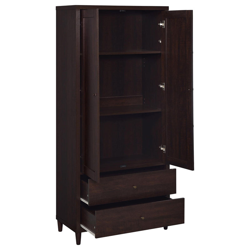 Nestor - 2 Drawer Tall Accent Cabinet With 2 Doors - Rustic