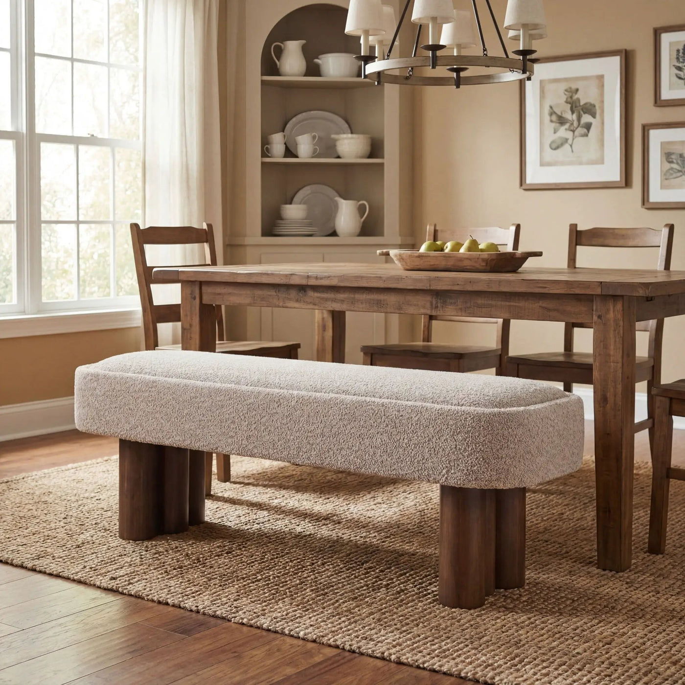 Chic Indoor Upholstered Dining Bench by HouseOfZazla
