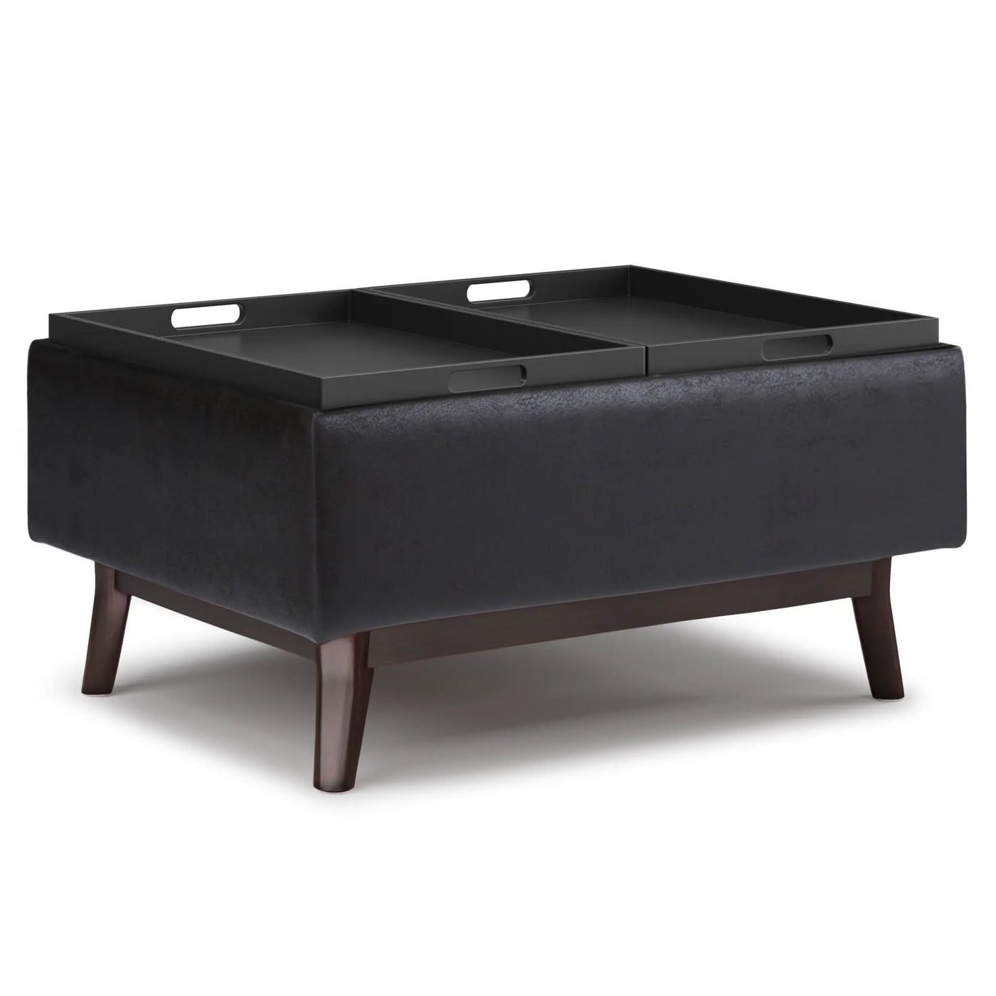 Owen - Tray Top Small Coffee Table Upholstered Storage Ottoman by HouseOfZazla