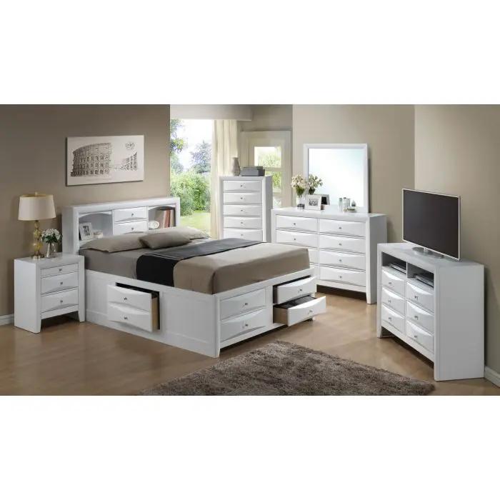 Modern Design Storage Bed With Bookcase Headboard by Unique Piece Furniture
