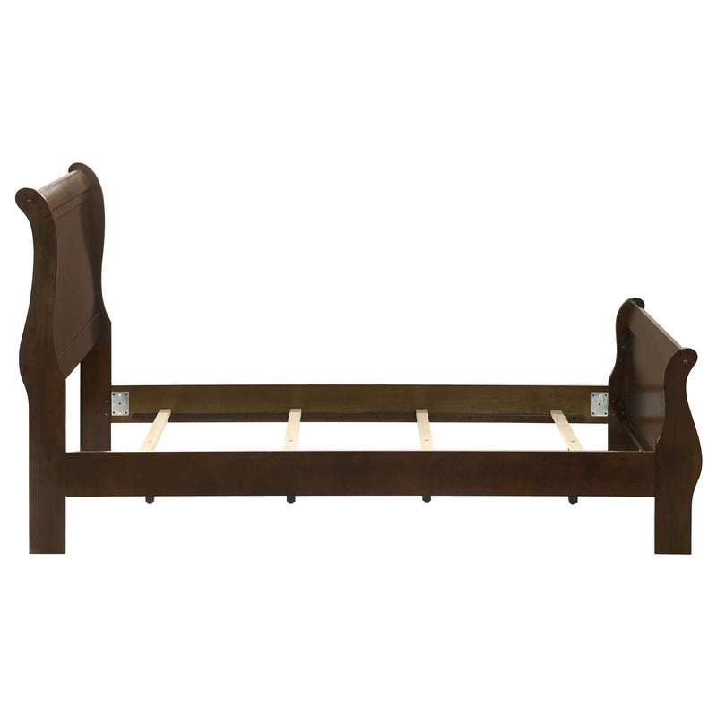 Louis Philippe Wood Twin Sleigh Bed Cappuccino by Unique Piece Furniture