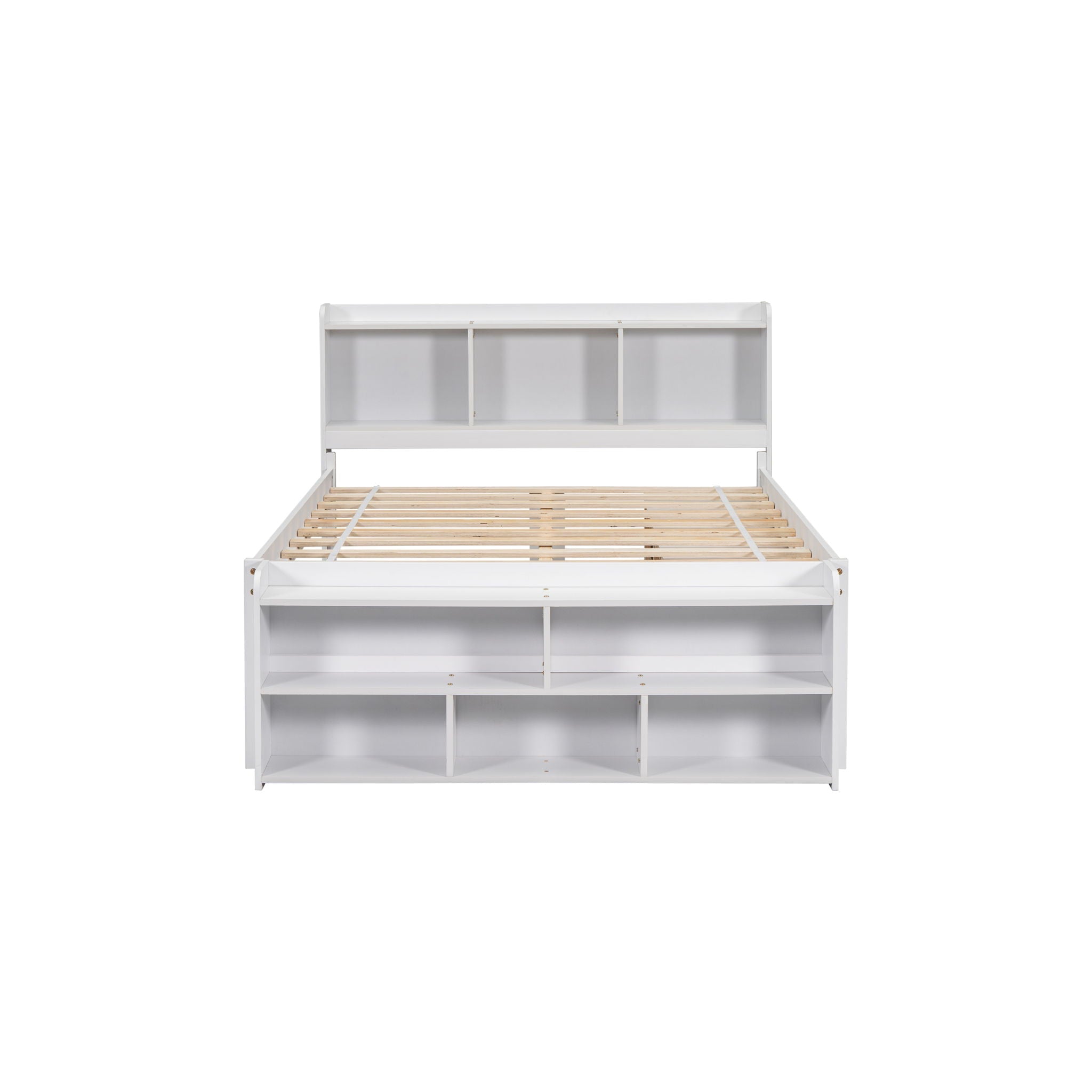Bed With Bookcase Headboard, Under Bed Storage Drawers And Bed End Storage Case by HouseOfZazla