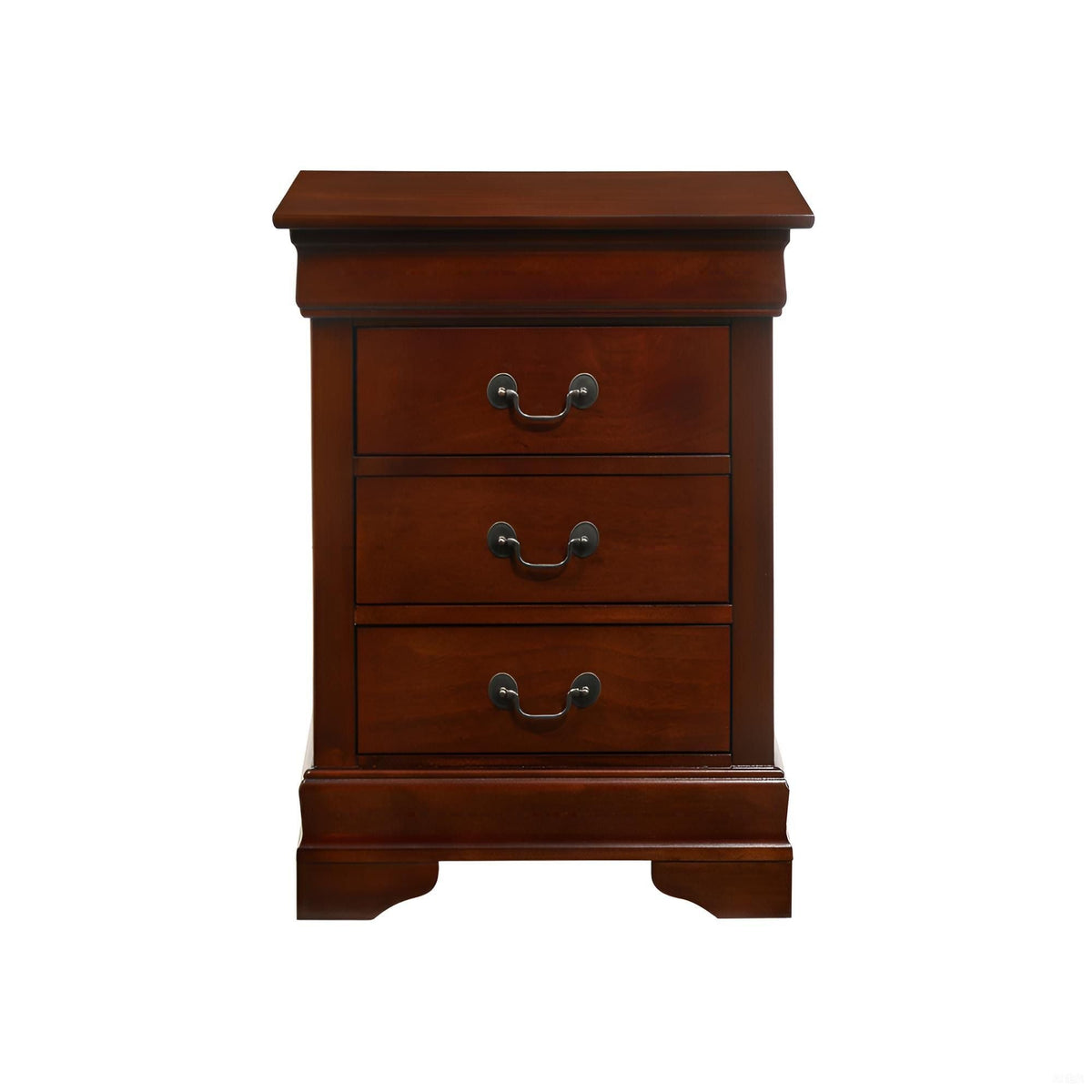 Louis Phillipe Wood Nightstand with Storage Drawers - Multiple Colors