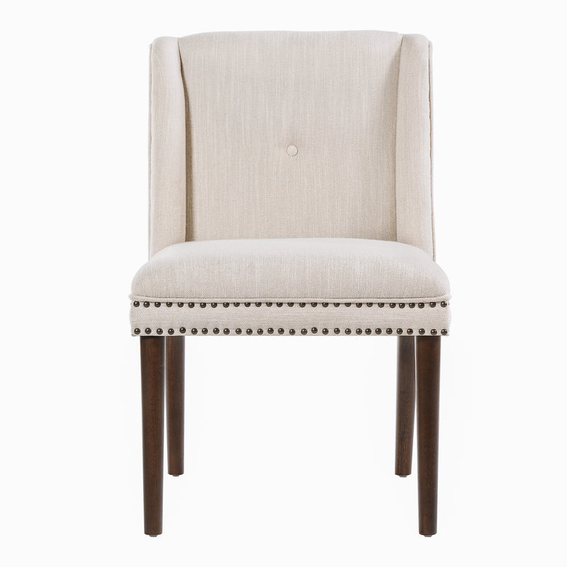 Light Luxury Rivet Upholstered Dining Chair Set of 2 by HouseOfZazla