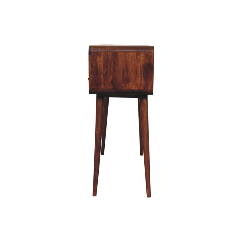 Solid Wood Triple Curved Chestnut Console Table by HouseOfZazla