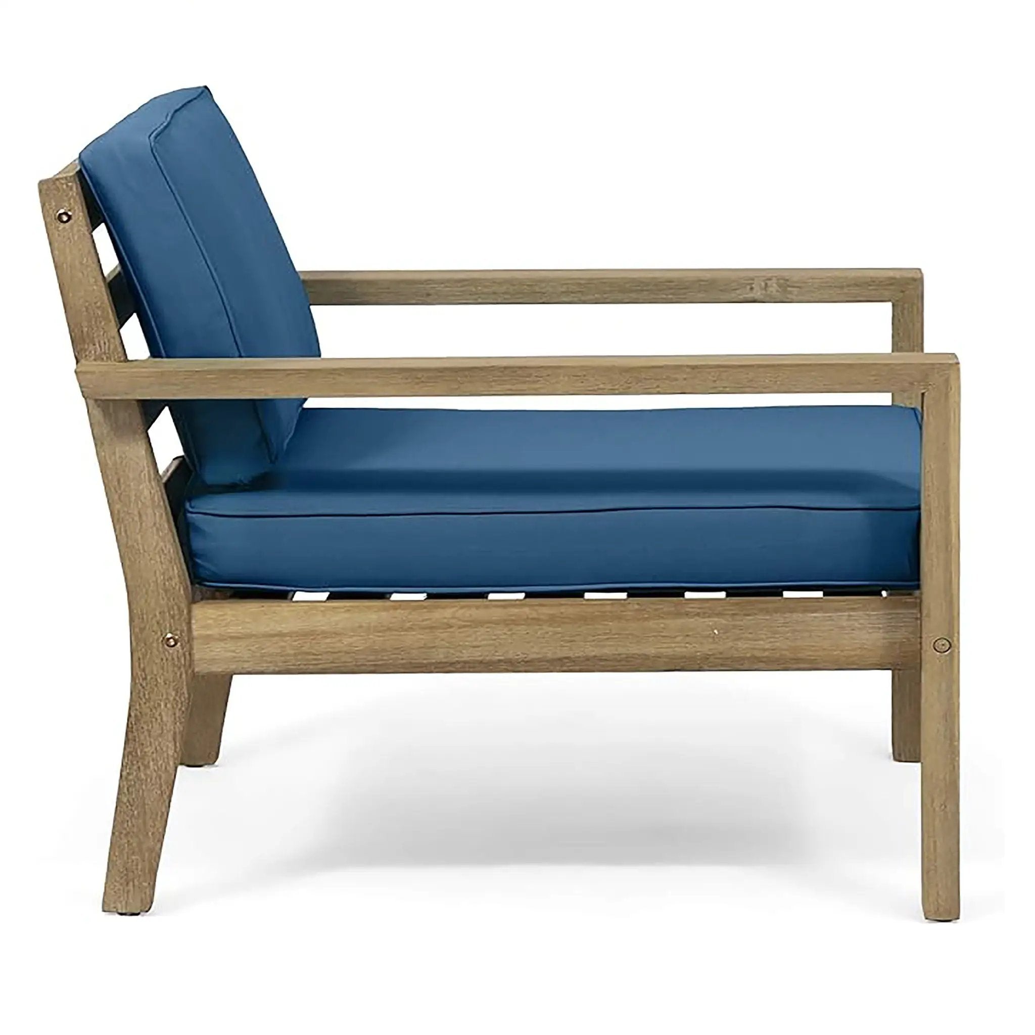 Antoine Outdoor Acacia Wood Club Chairs With Cushions (Set of 2) by HouseOfZazla