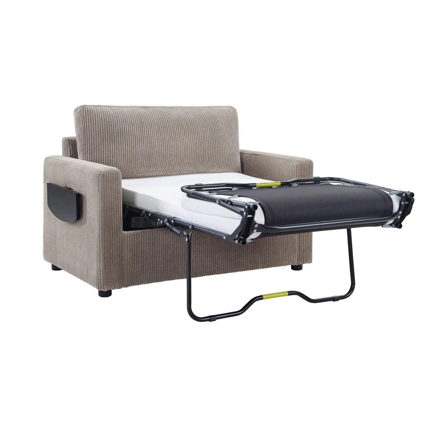 Sleeper Sofa With Foldable Mattress, USB Ports, Side Table & Storage Pocket by HouseOfZazla